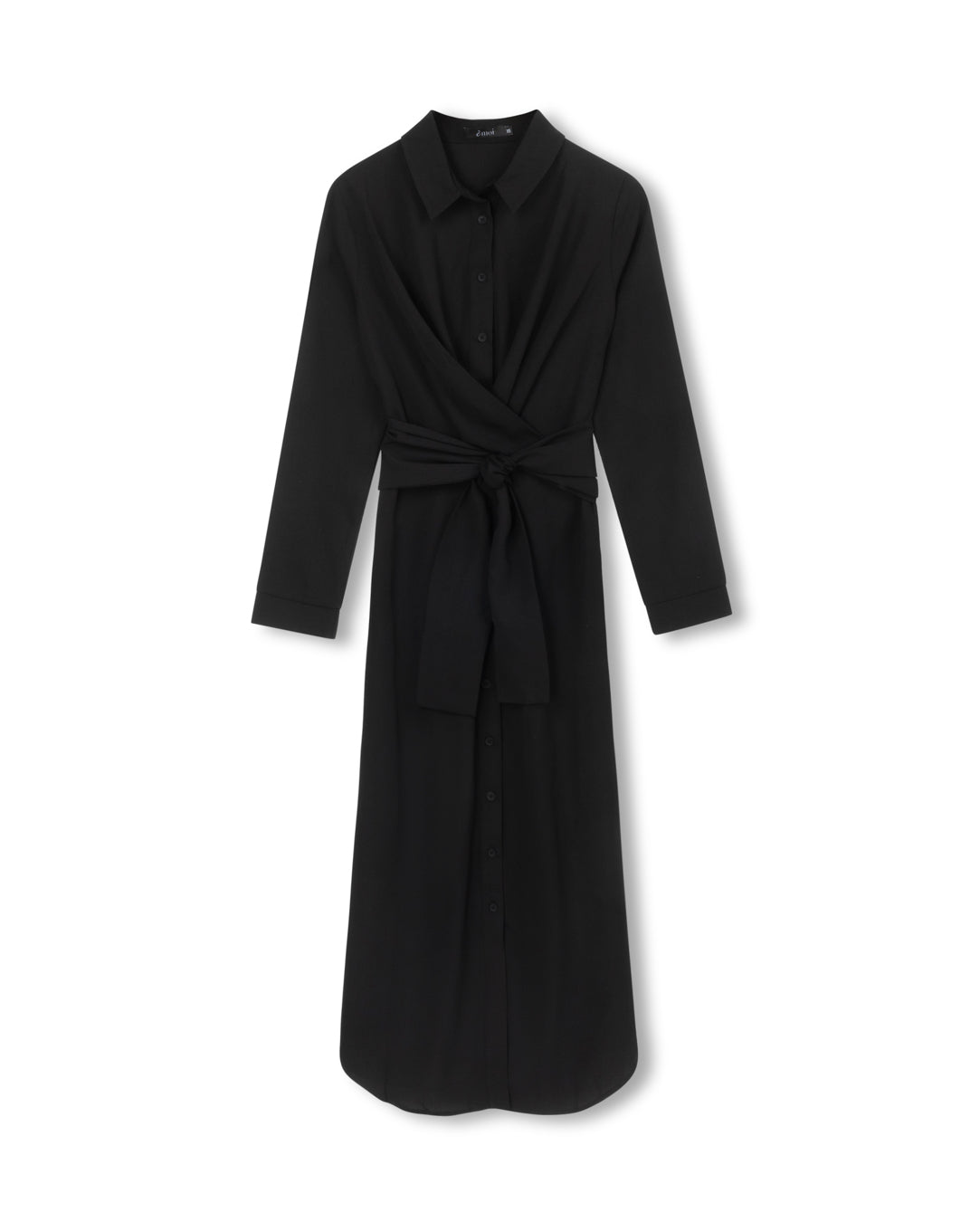 Wrap Front Shirtdress | Black
