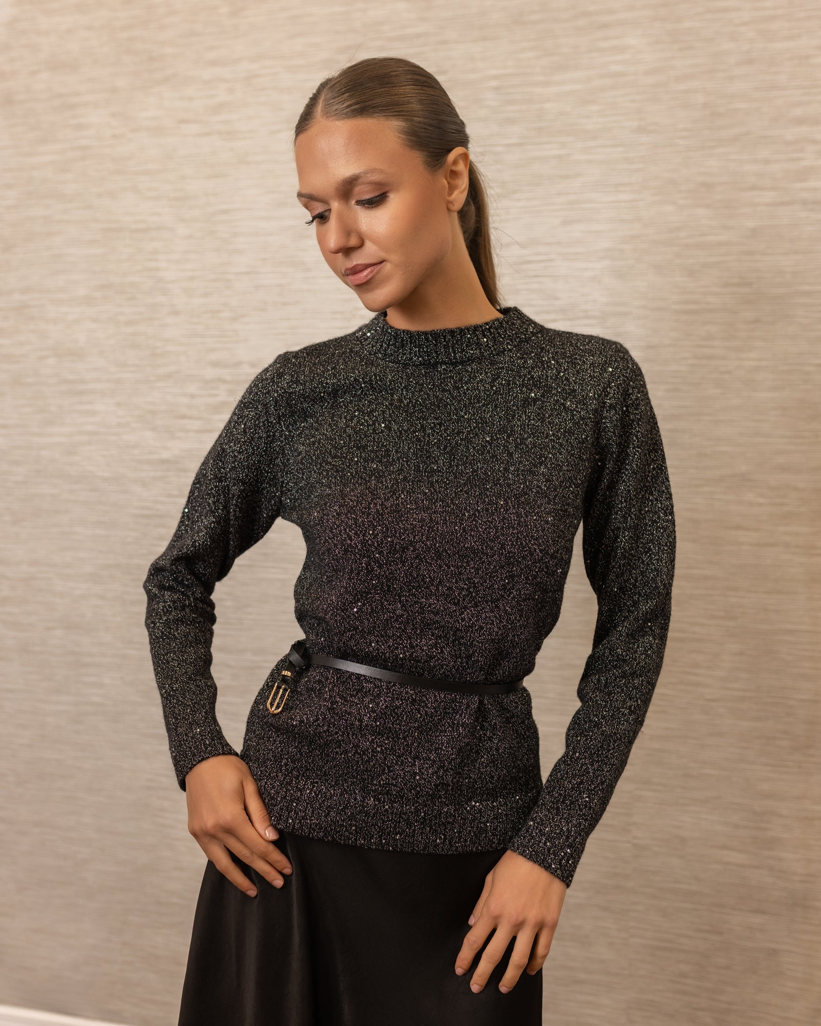 Shimmer sweater | Black