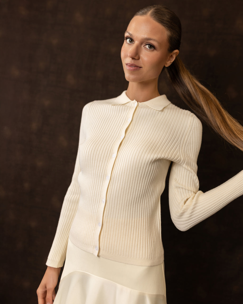 Rae Ribbed Cardigan | Cream