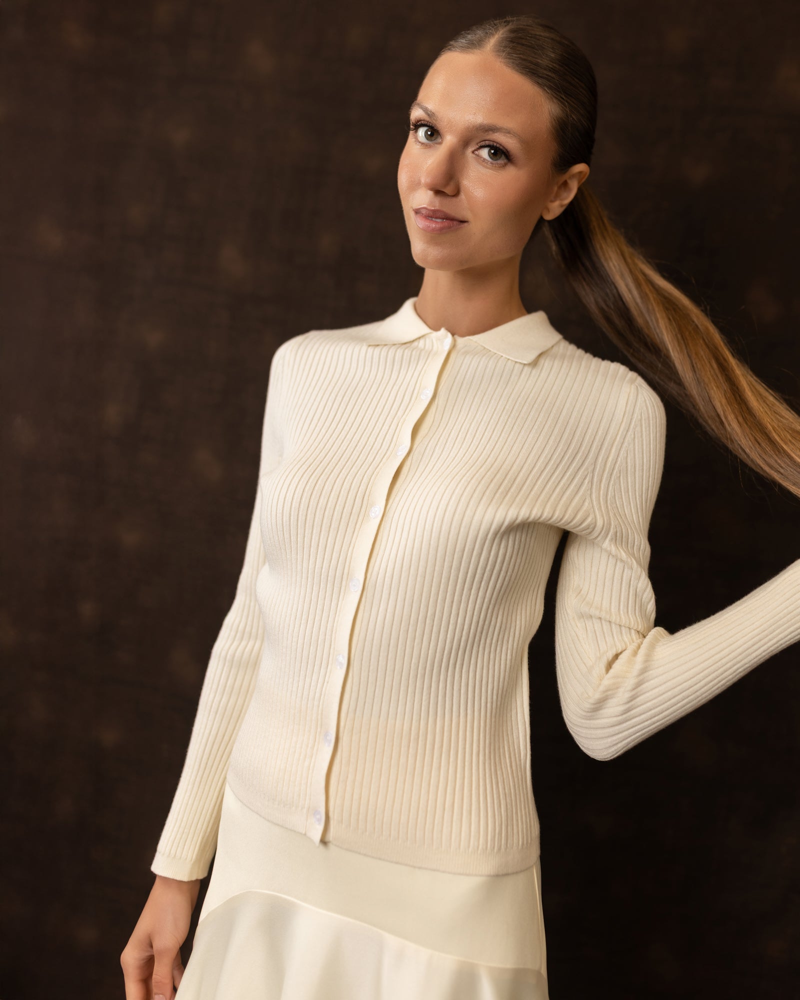 Rae Ribbed Cardigan | Cream