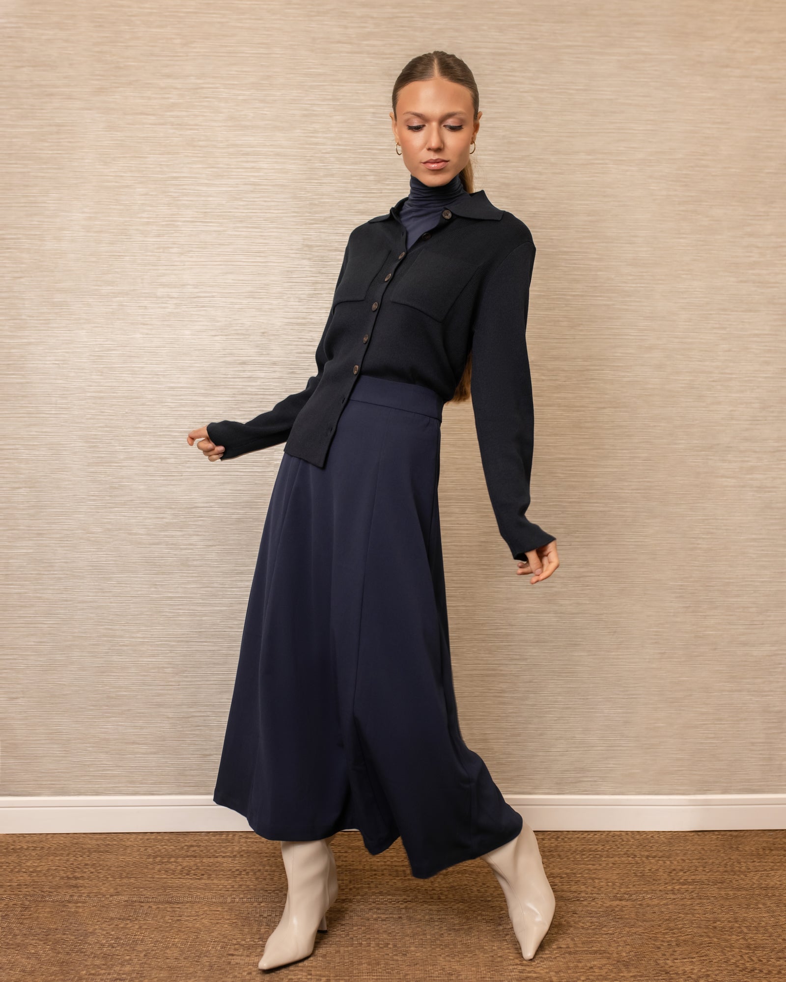 Nini Flared Skirt | Navy