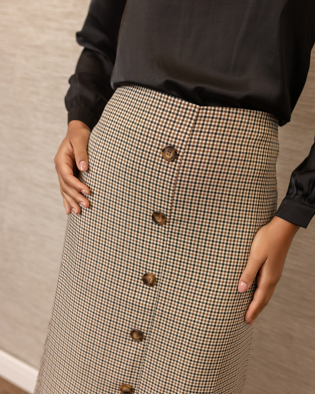 Plaid Skirt | Brown