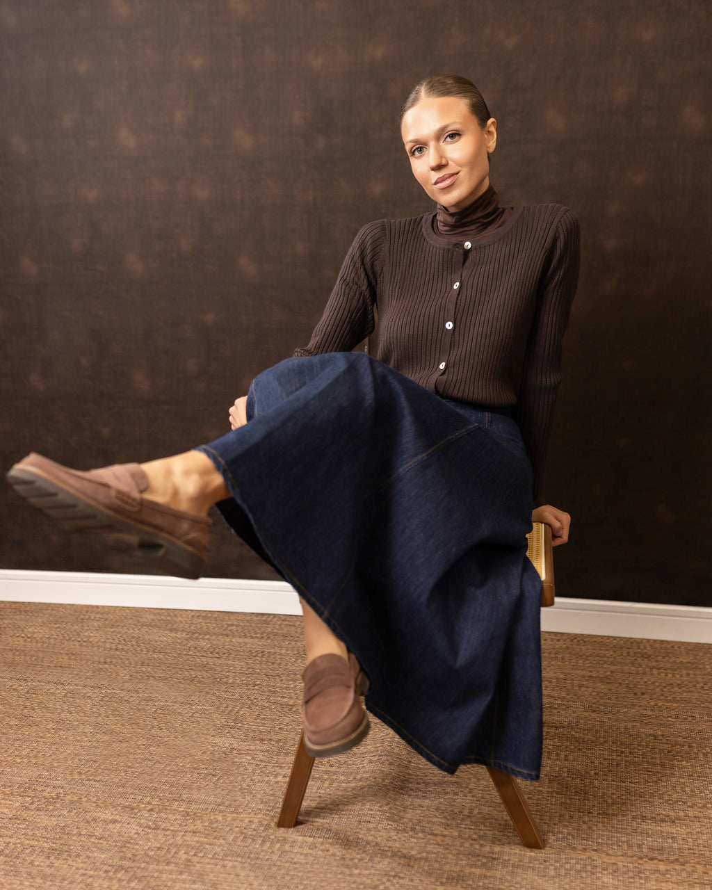 Jules Denim Panel Skirt