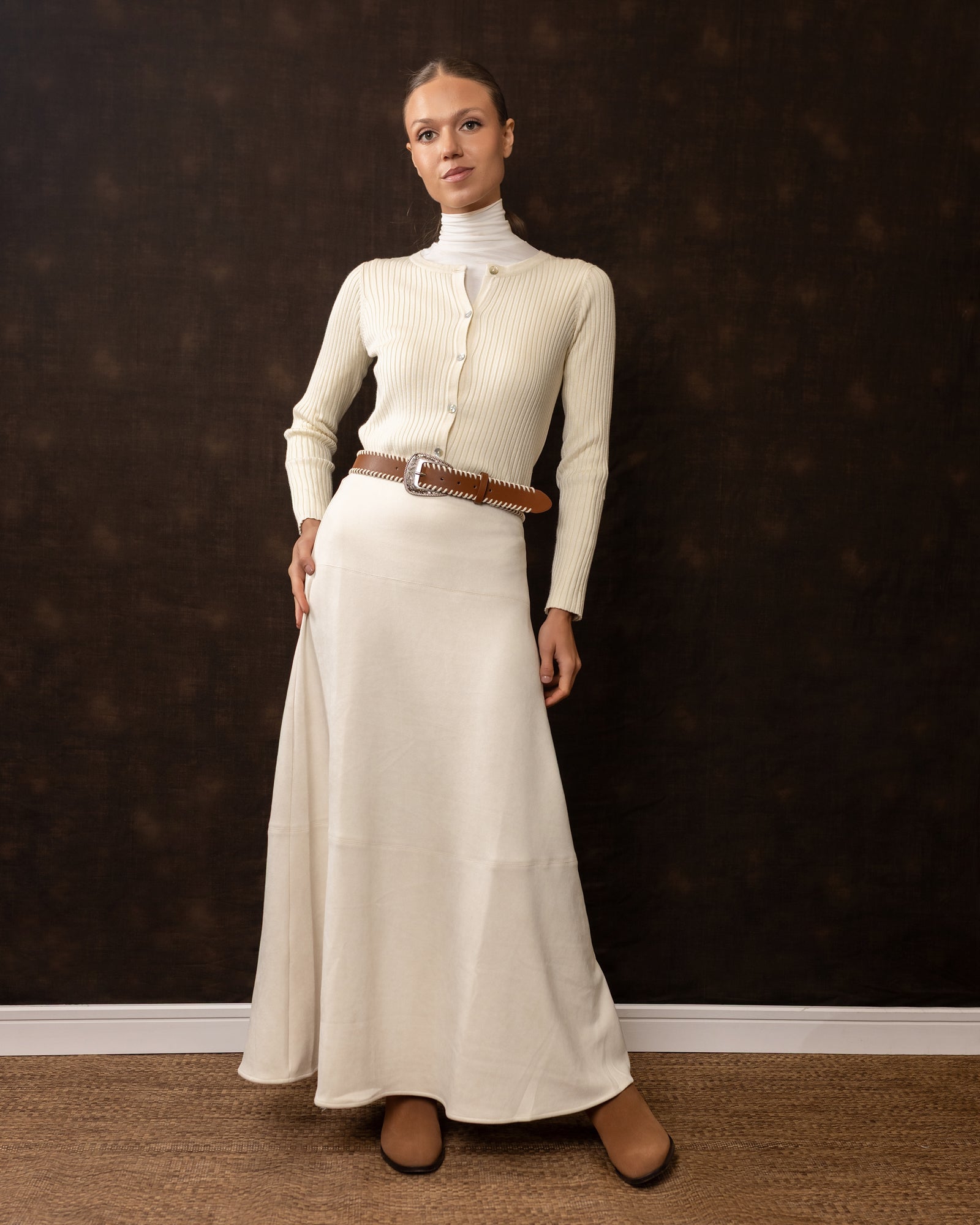 Suede Circle Maxi | Ivory