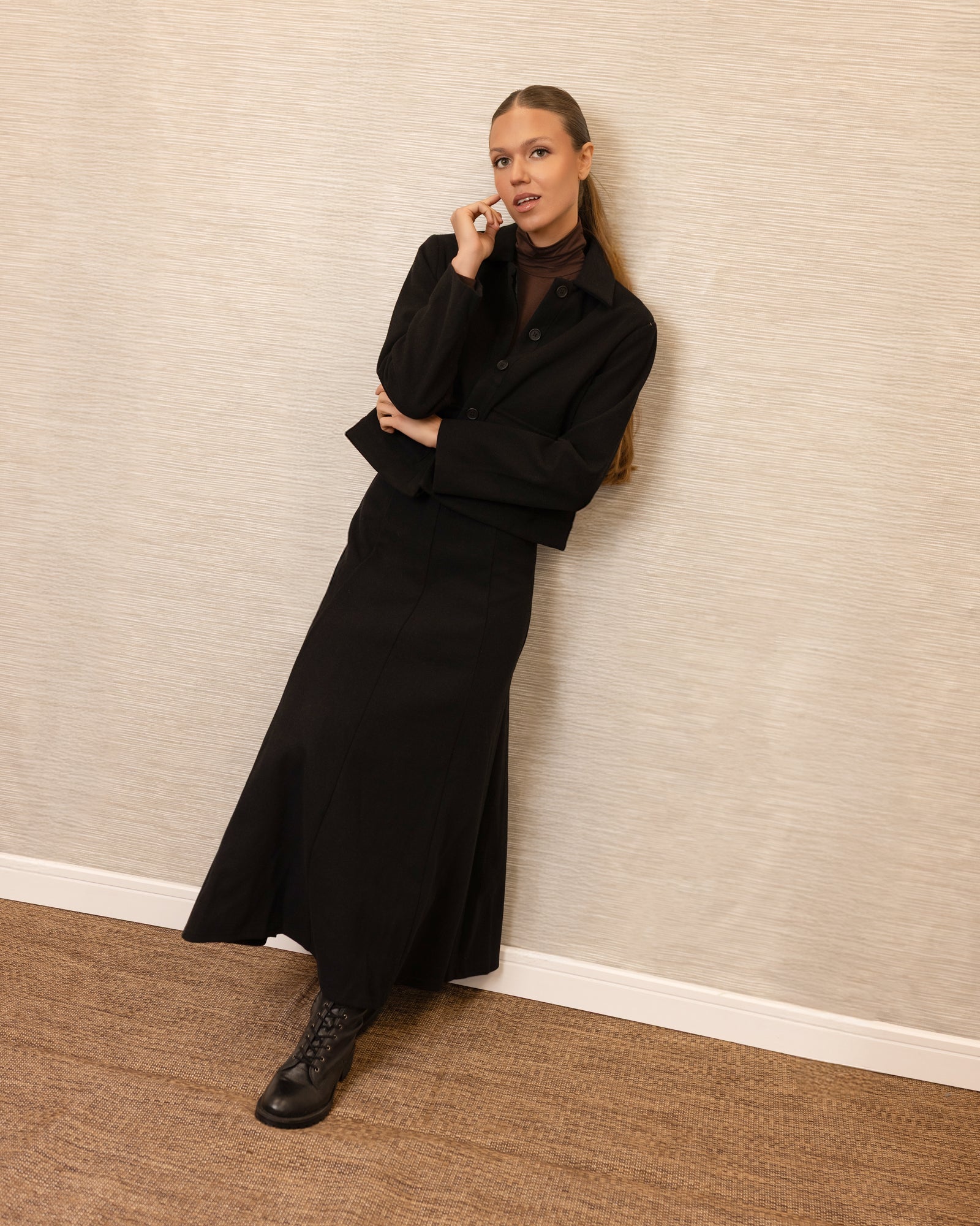Cropped Cargo Jacket | Black