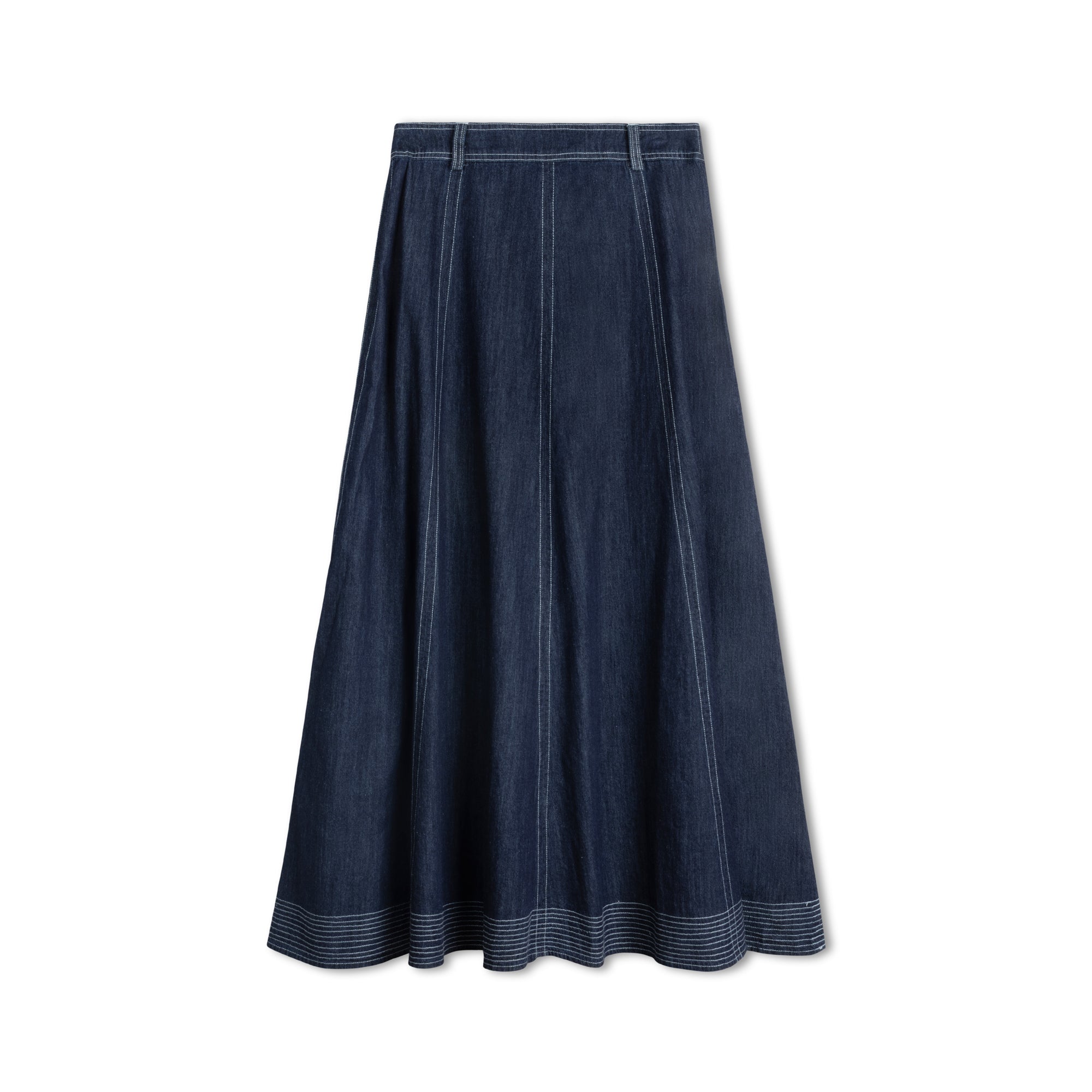 Stitched Denim Maxi | Dark Navy