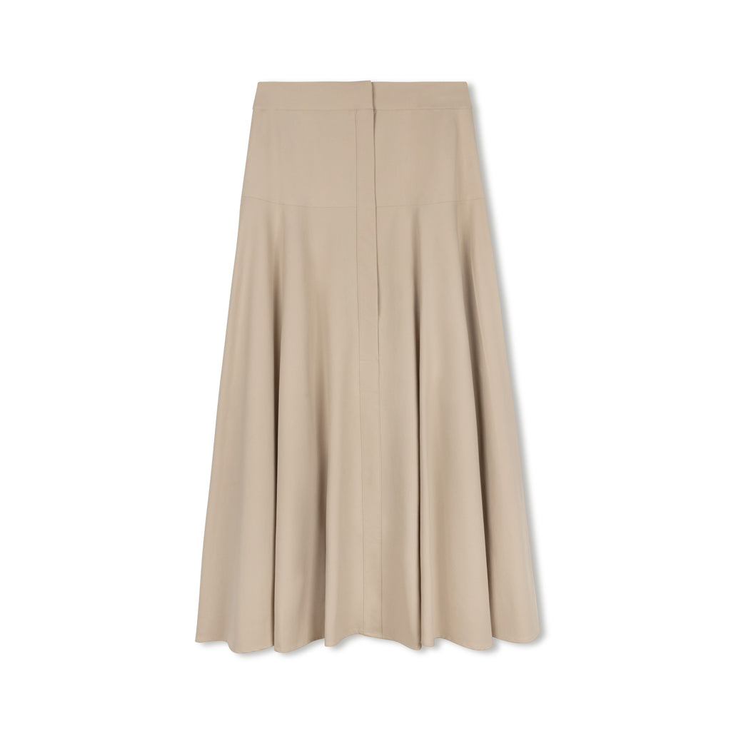 Tailored Yolk Skirt | Beige