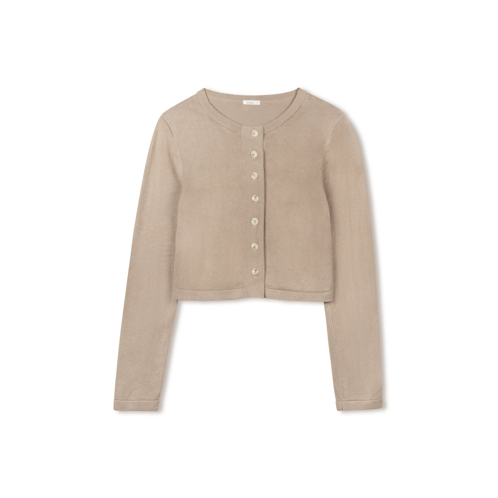 Button Down Cardi | Taupe (Set)