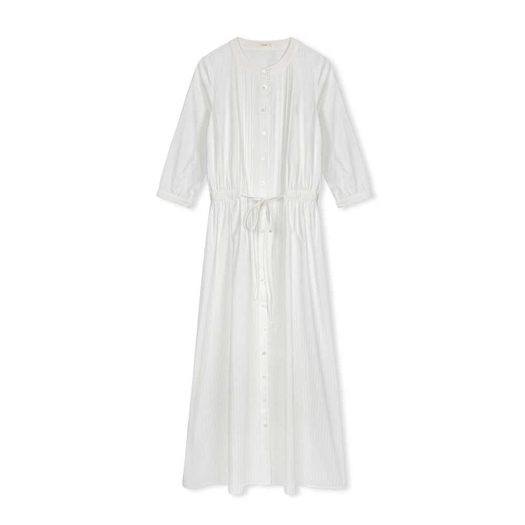 Maribel Striped Dress | White