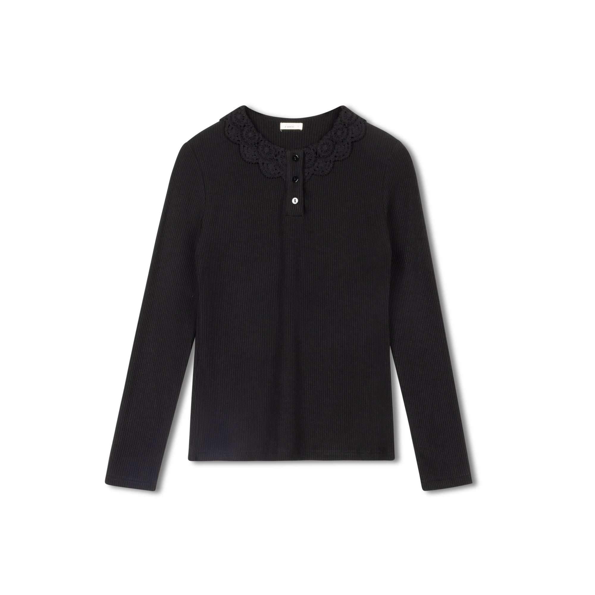 Relaxed Crochet Tee | Black