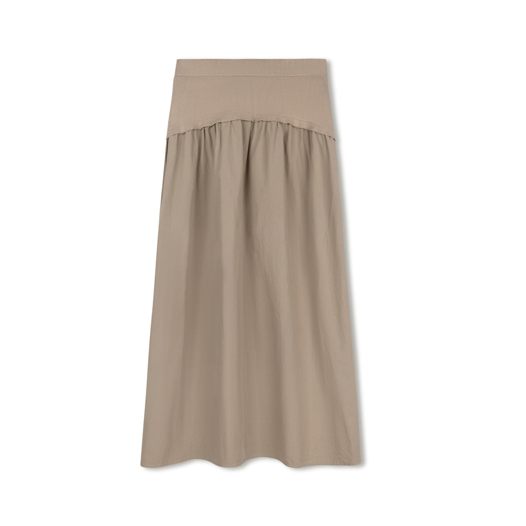 Knit Yoke Skirt | Taupe (Set)