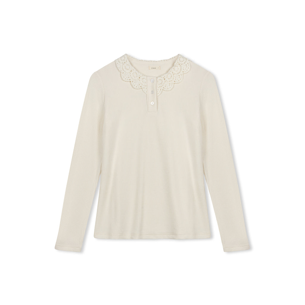 Relaxed Crochet Tee | Off-White