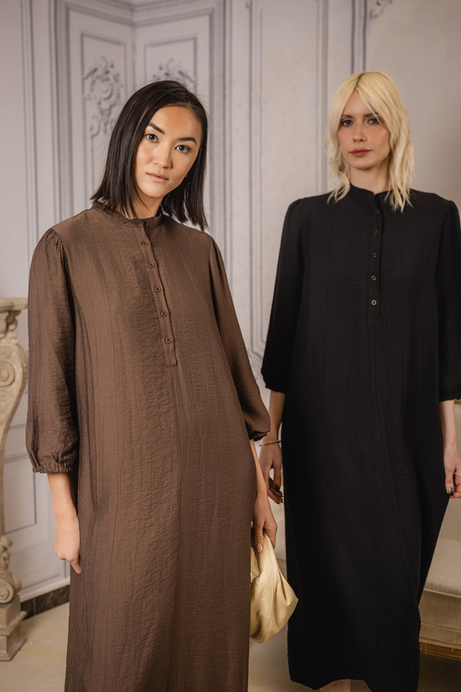 Crinkle Dress | Brown