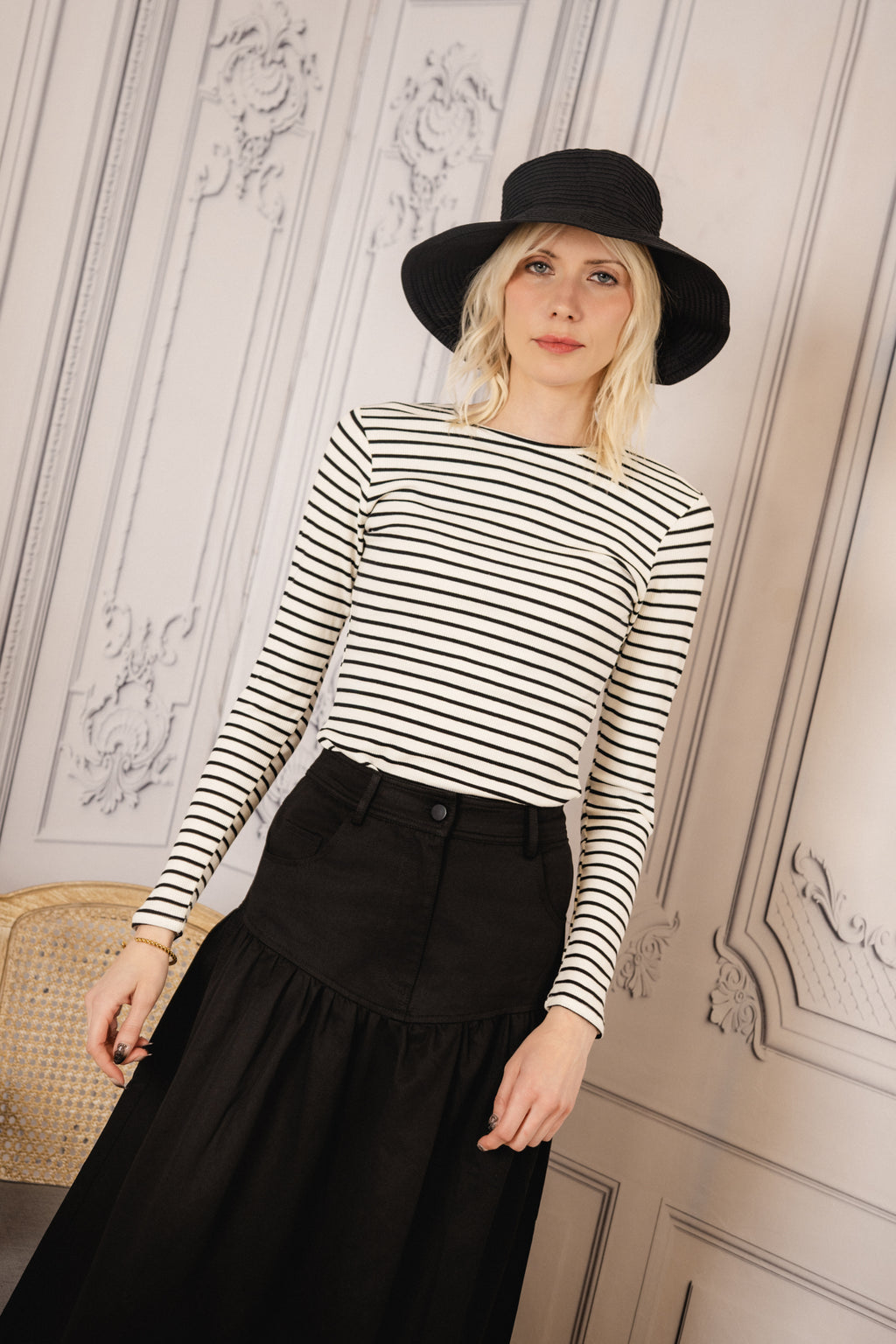 Clara Maxi Skirt  | Denim Black