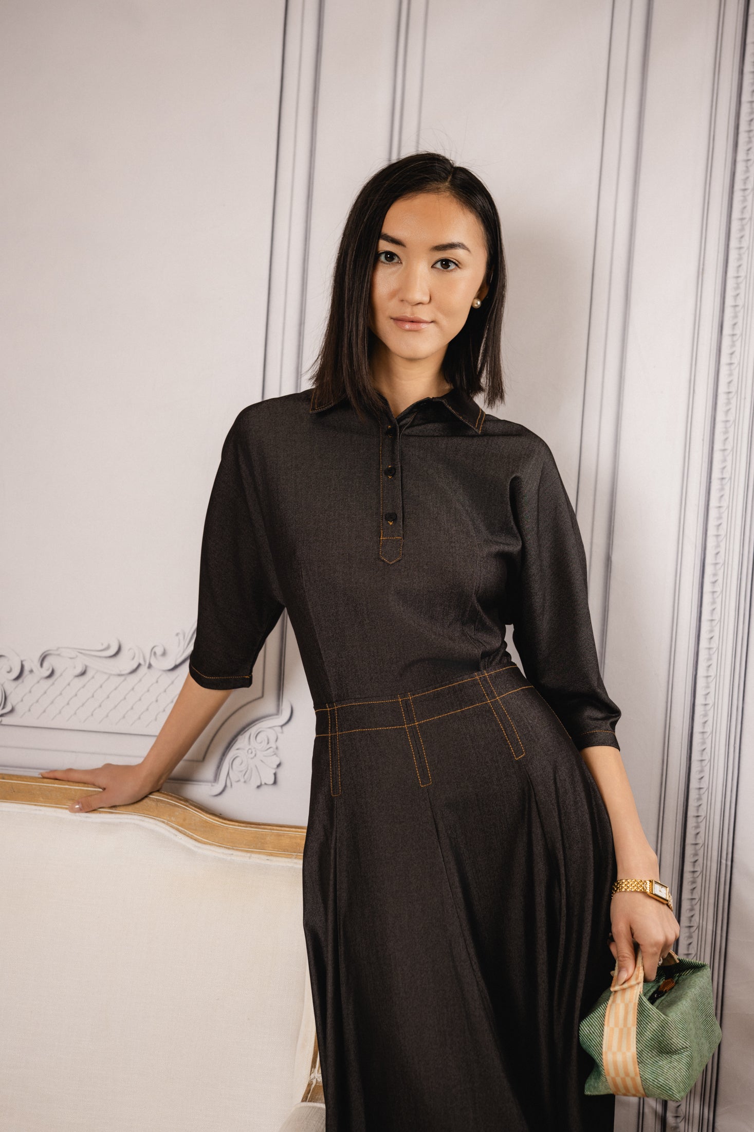 Empire A-line Maxi Dress | Black