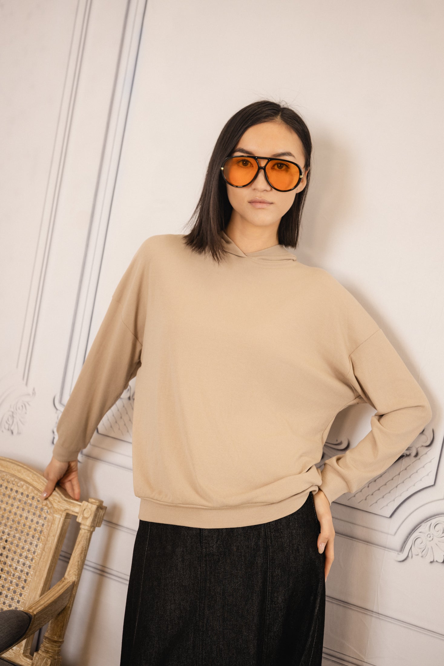 Ribbed Hoodie | Taupe