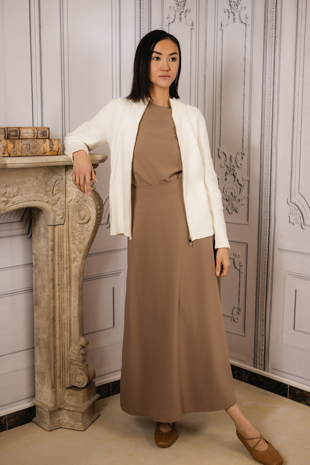 Linda Skirt | Taupe (Must buy as a set)
