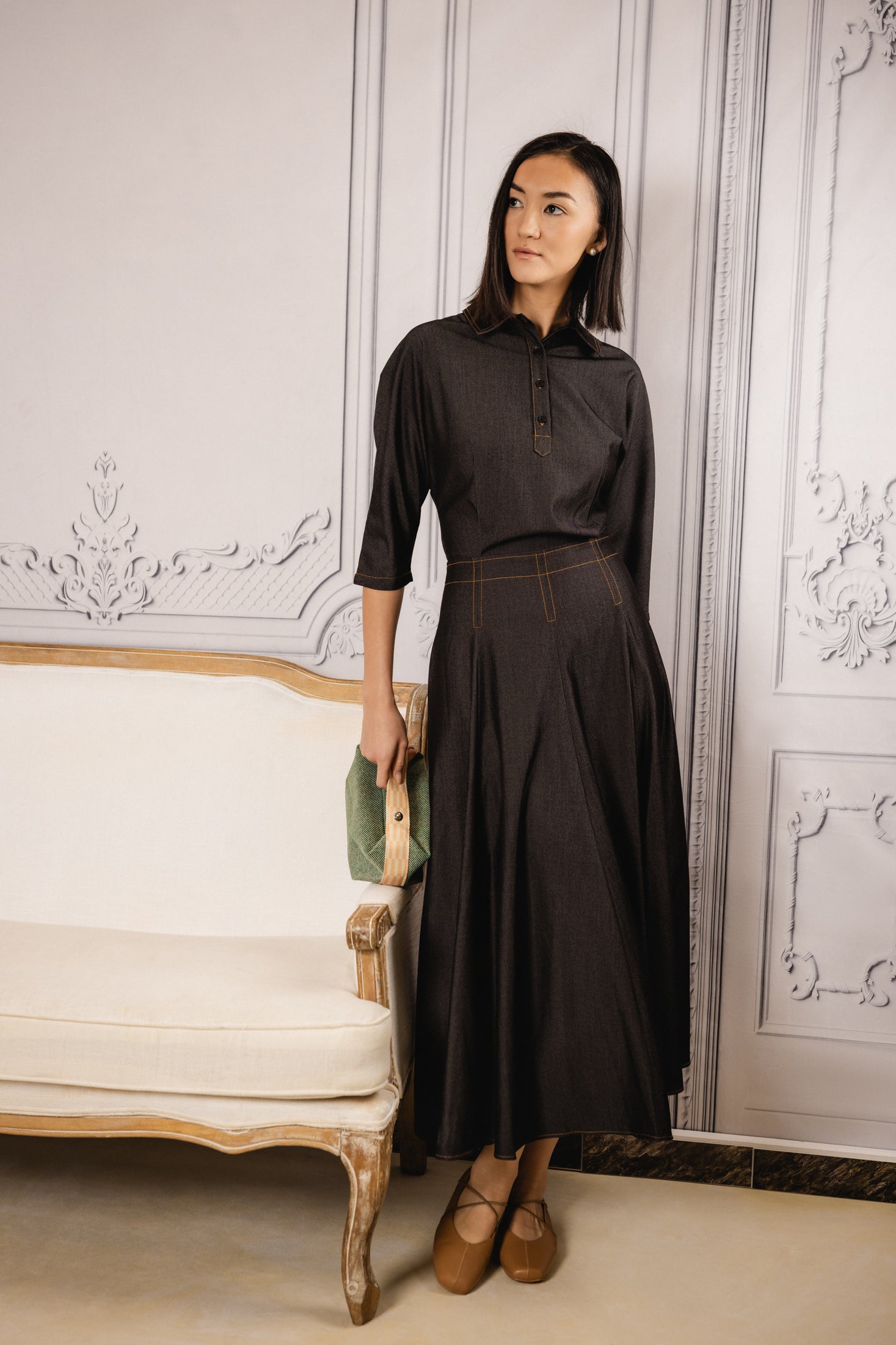 Empire A-line Maxi Dress | Black