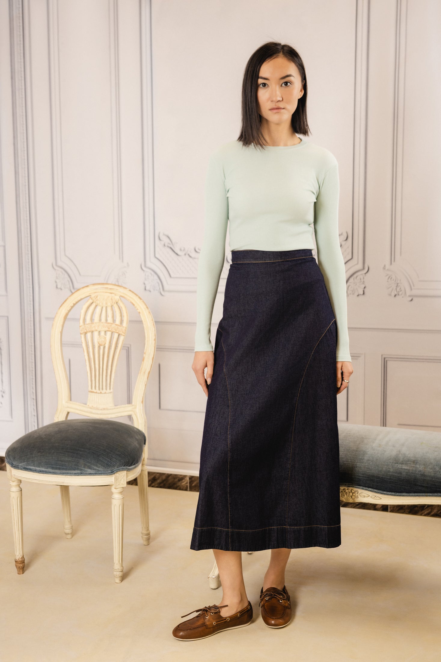 Lightweight Denim skirt | Blue