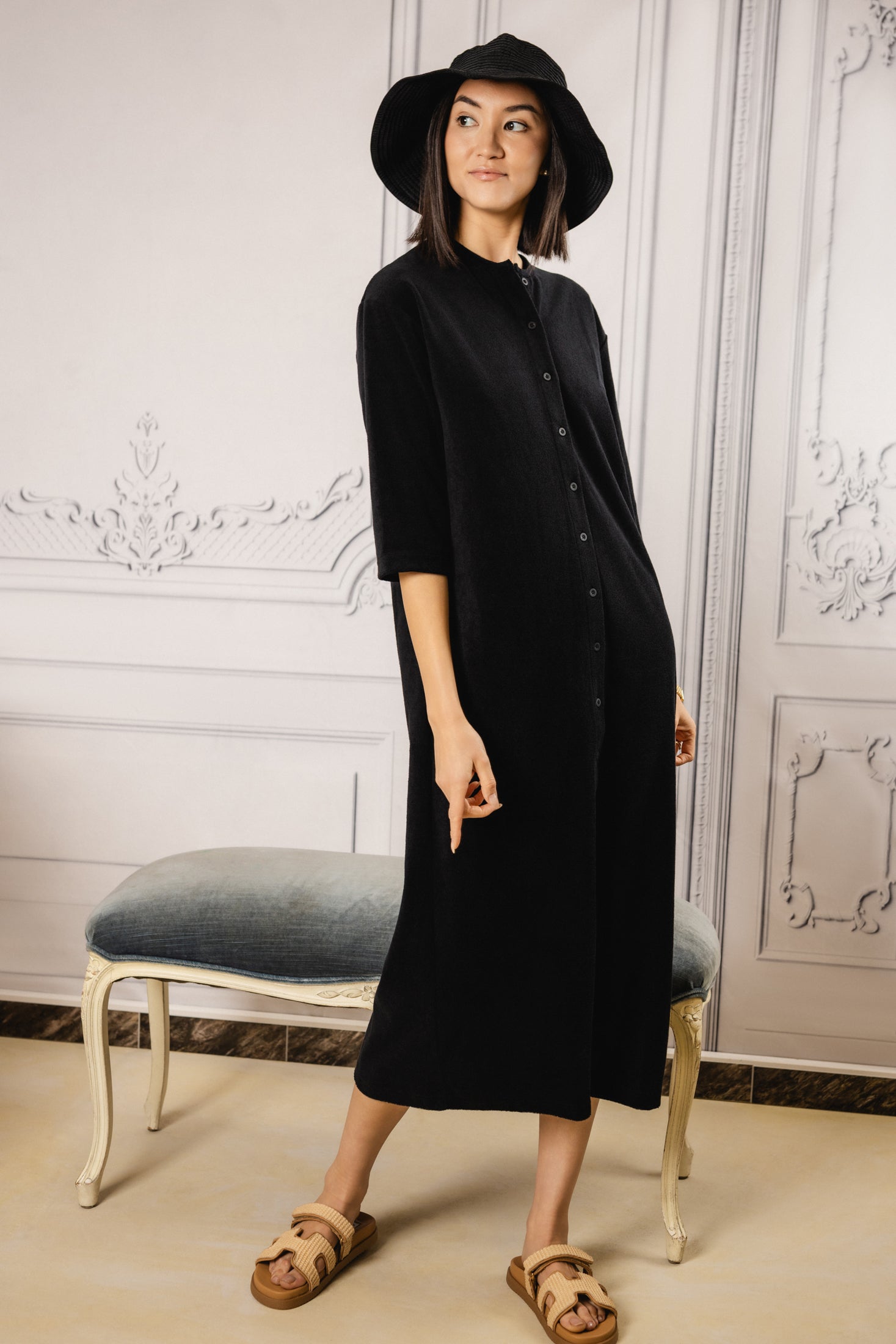 Crinkle Dress | Black