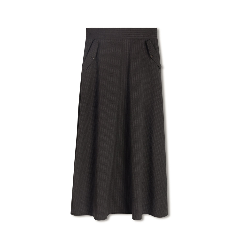 Pinstripe Skirt | Gray