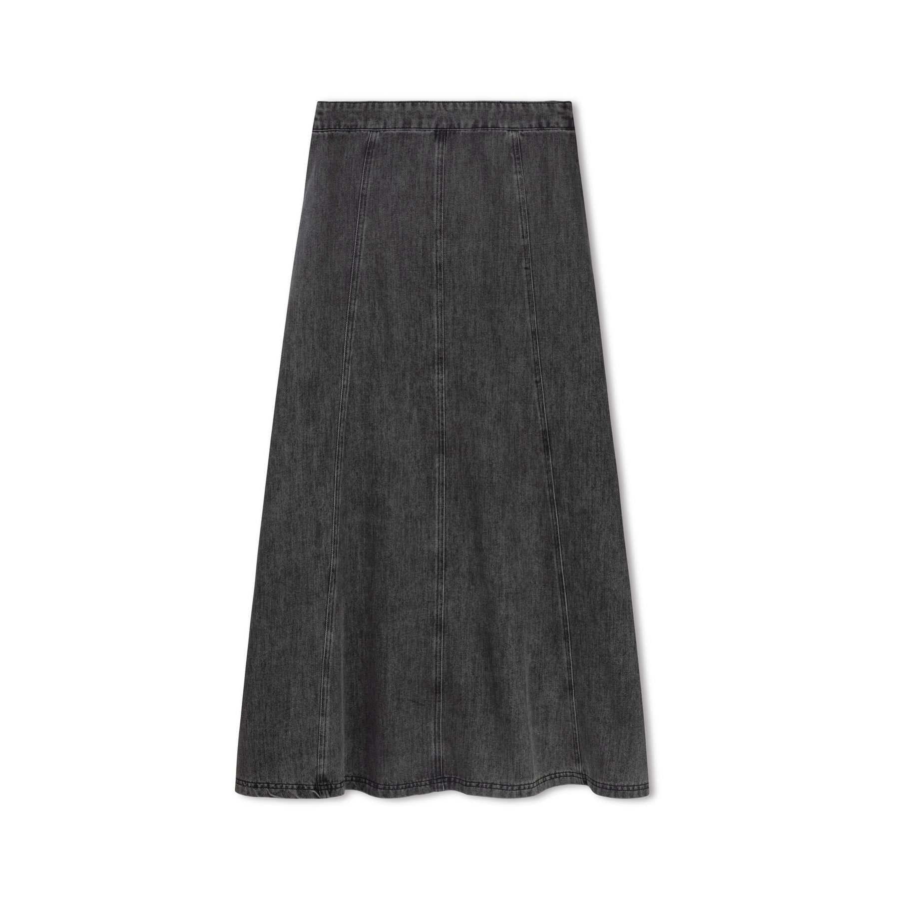 Denim Panel Skirt | Black