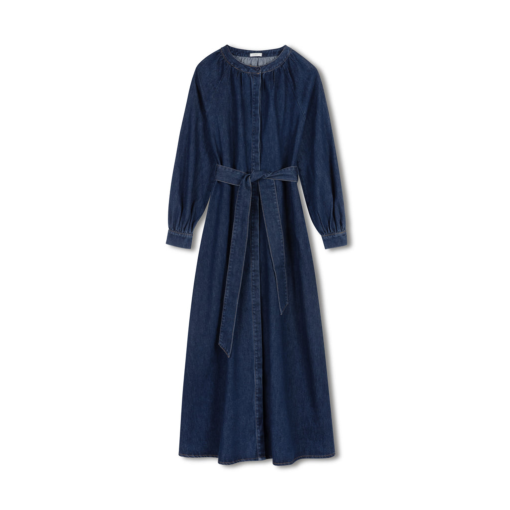 Belted Denim Dress | Blue