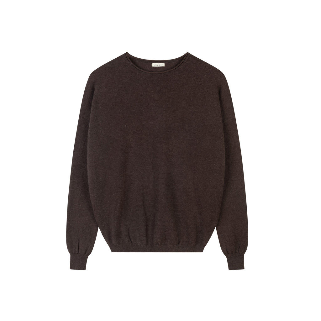 Woolly Crewneck Sweater | Brown