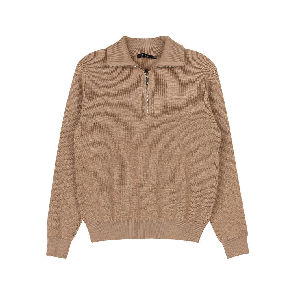 Half Zip Sweater | Tan