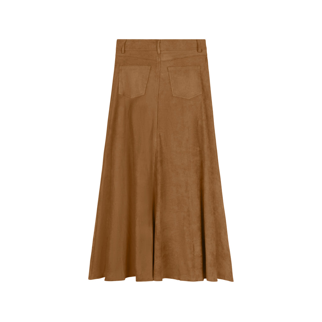 Suede Maxi Skirt | Camel