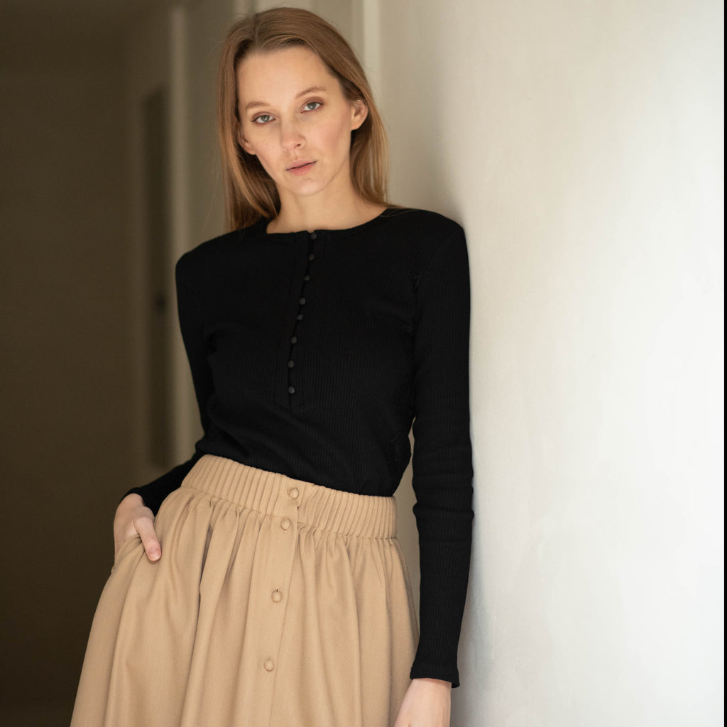 Rib Lace Top | Black [Final Sale]