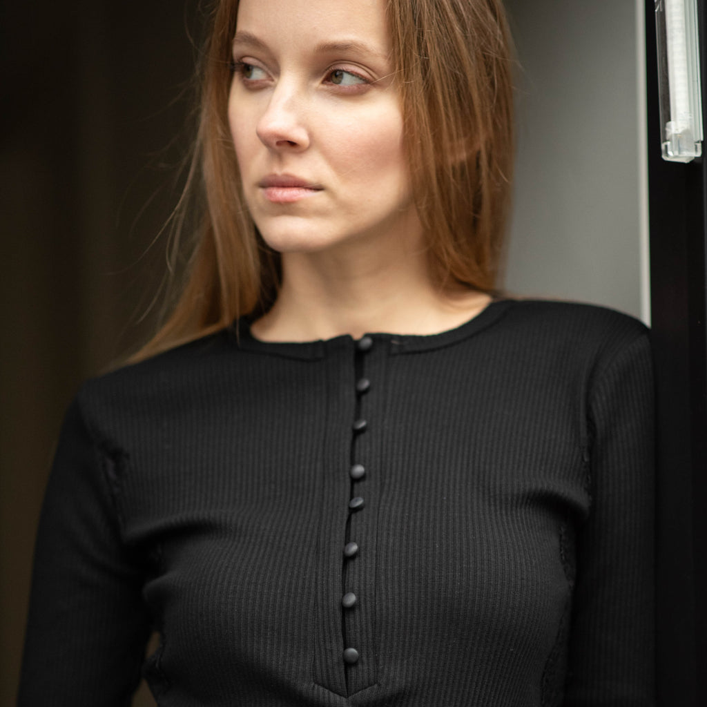 Rib Lace Top | Black [Final Sale]
