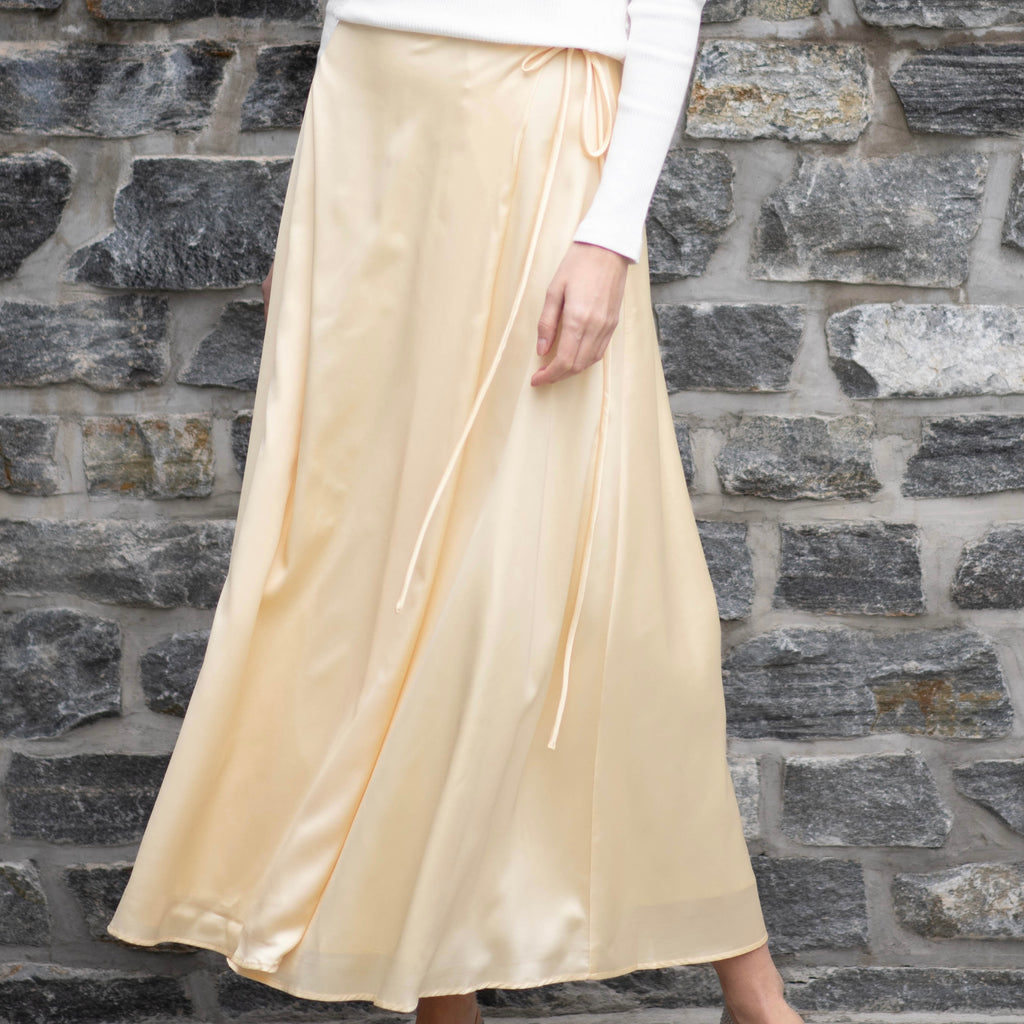 Satín Wrap Skirt | Butter [Final Sale]