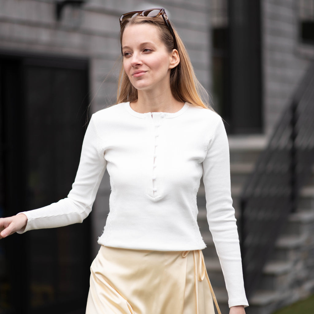 Rib Lace Top | Cream [Final Sale]