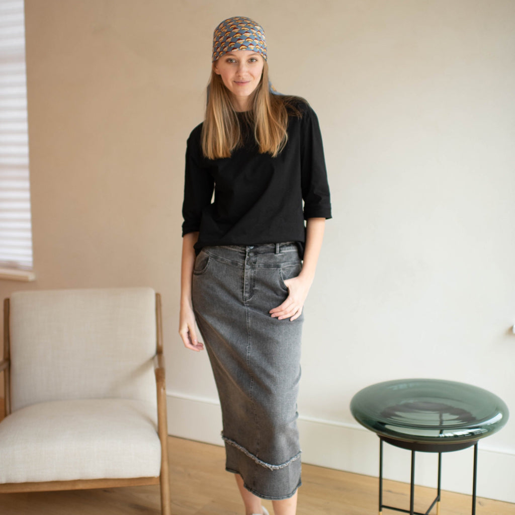 Double Waist Denim Skirt [Final Sale]