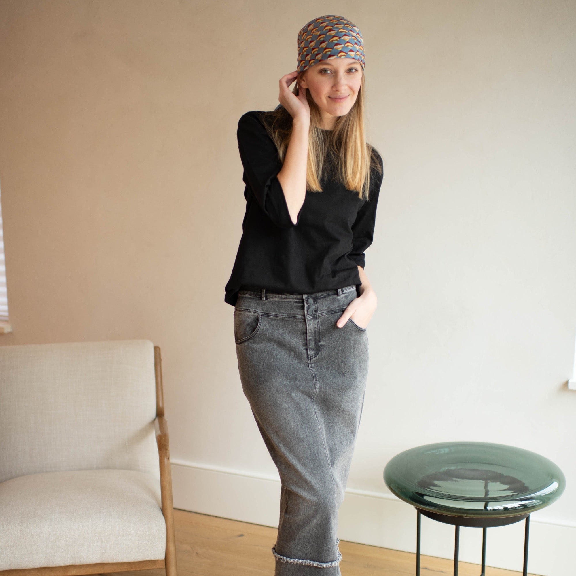 Double Waist Denim Skirt [Final Sale]