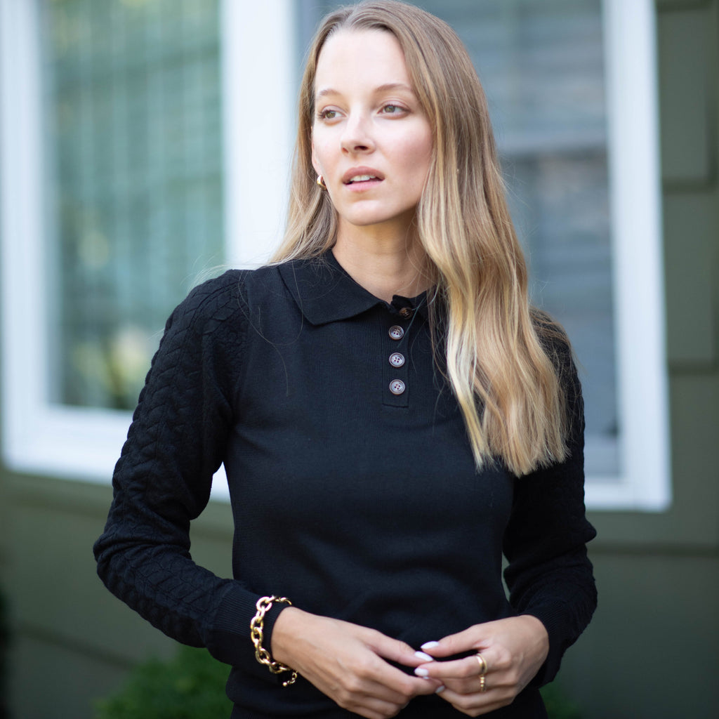 Textured Sweater | Black [Final Sale]
