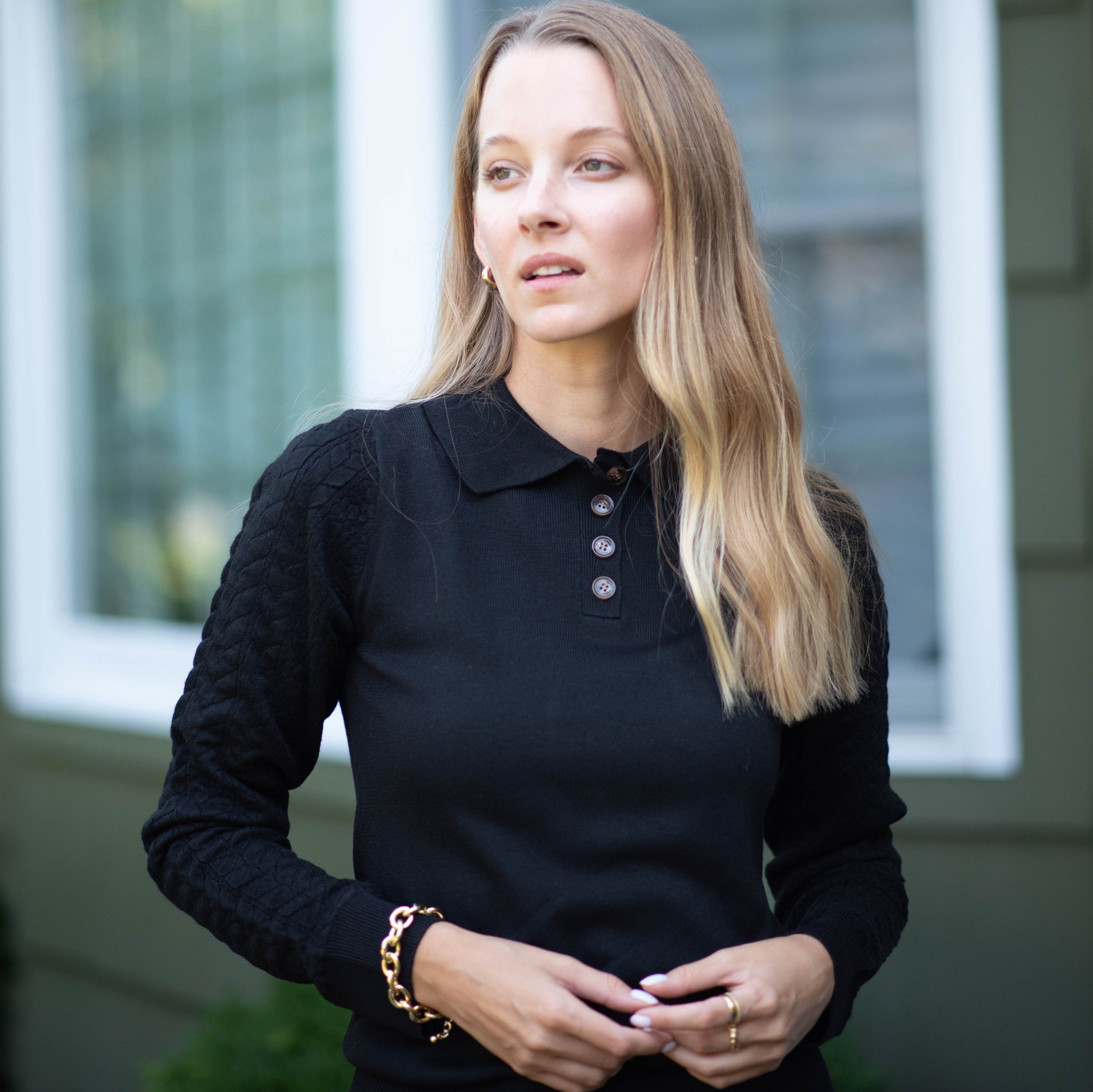 Textured Sweater | Black [Final Sale]