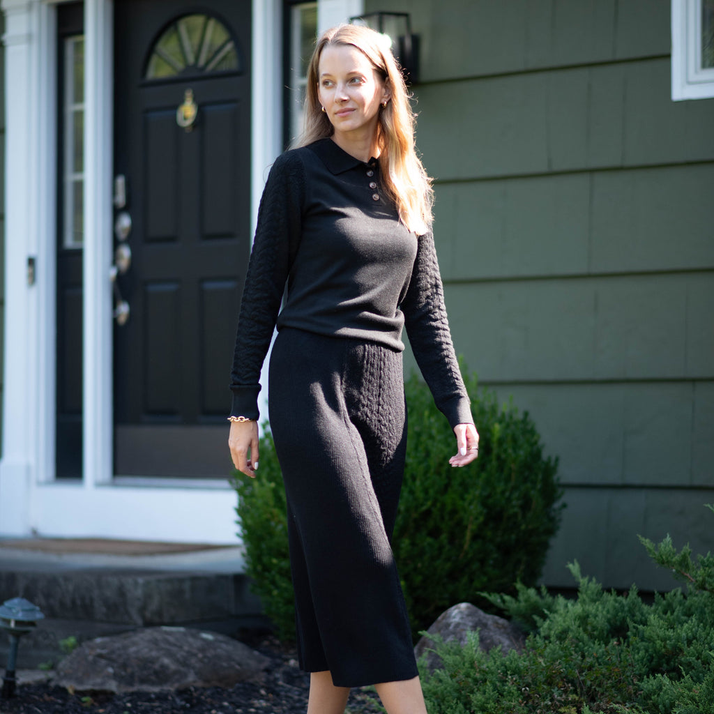 Sweater Knit Skirt | Black [Final Sale]