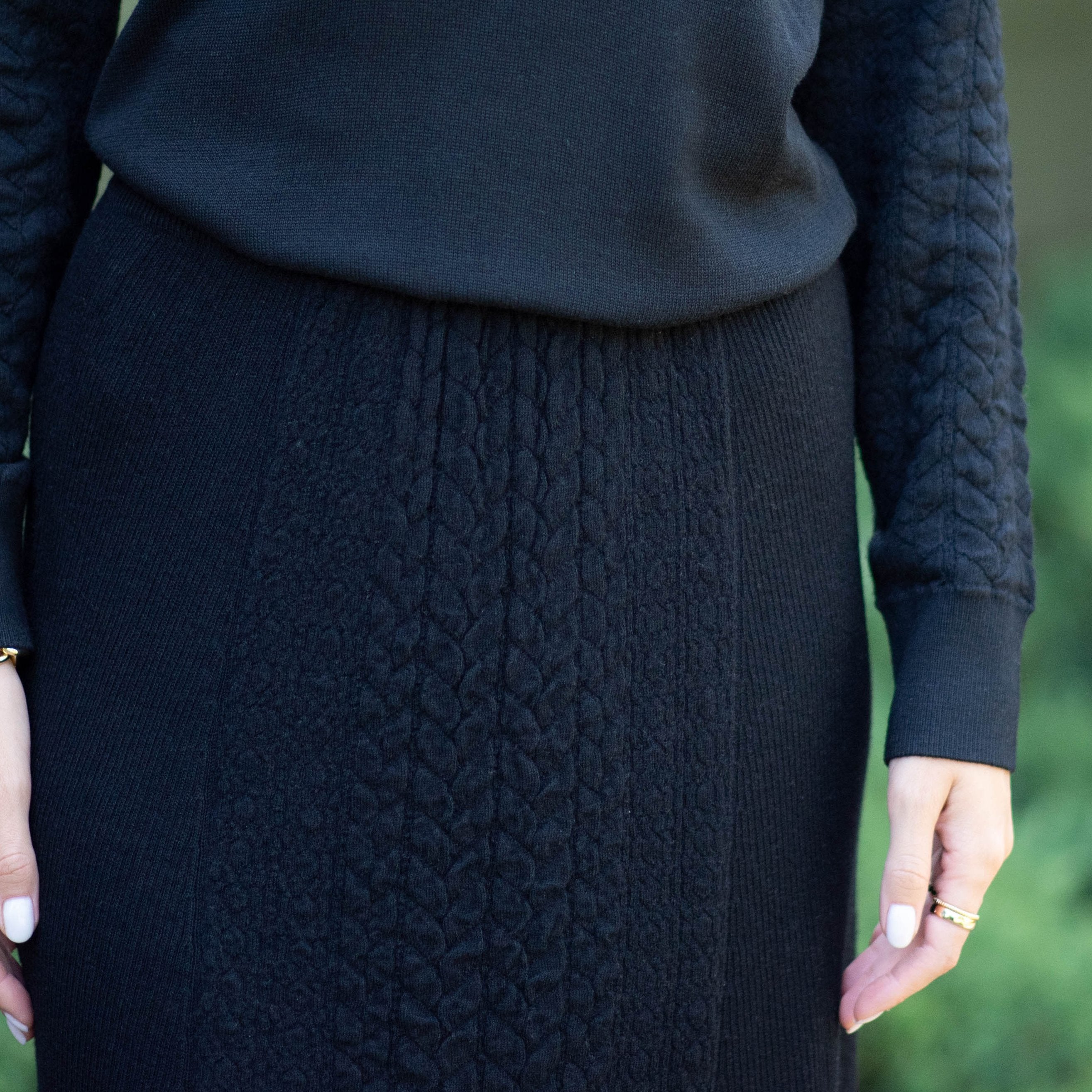 Sweater Knit Skirt | Black [Final Sale]