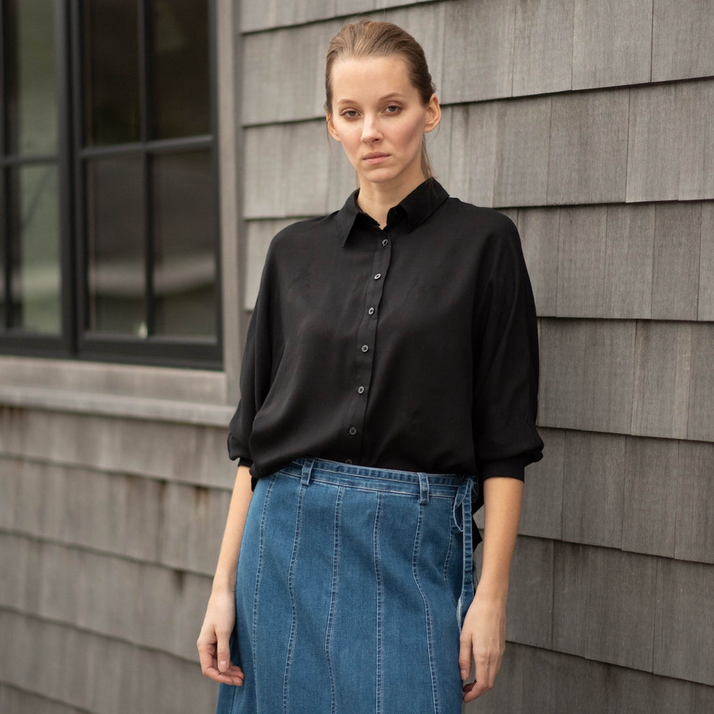 Button Blouse | Black [Final Sale]