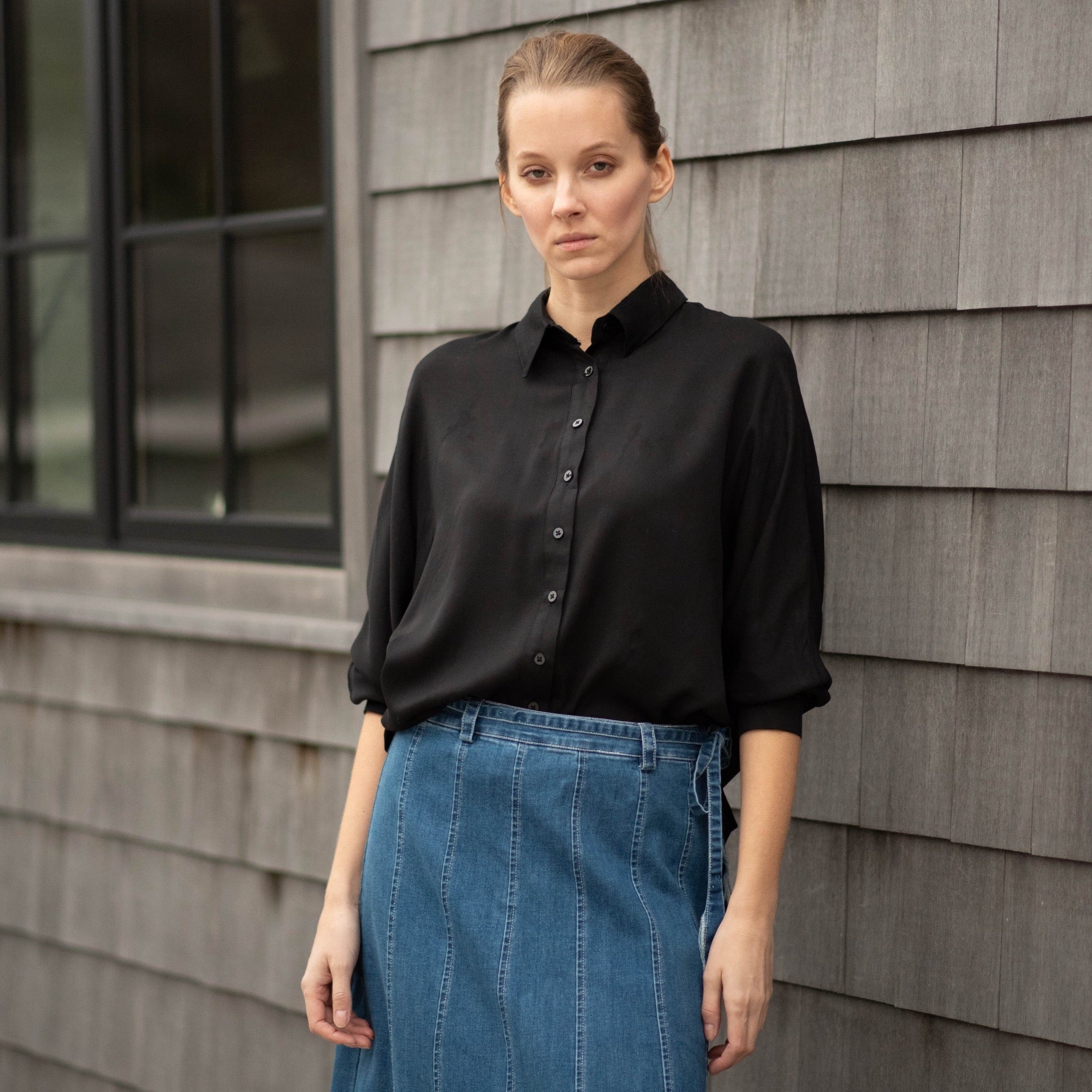 Button Blouse | Black [Final Sale]