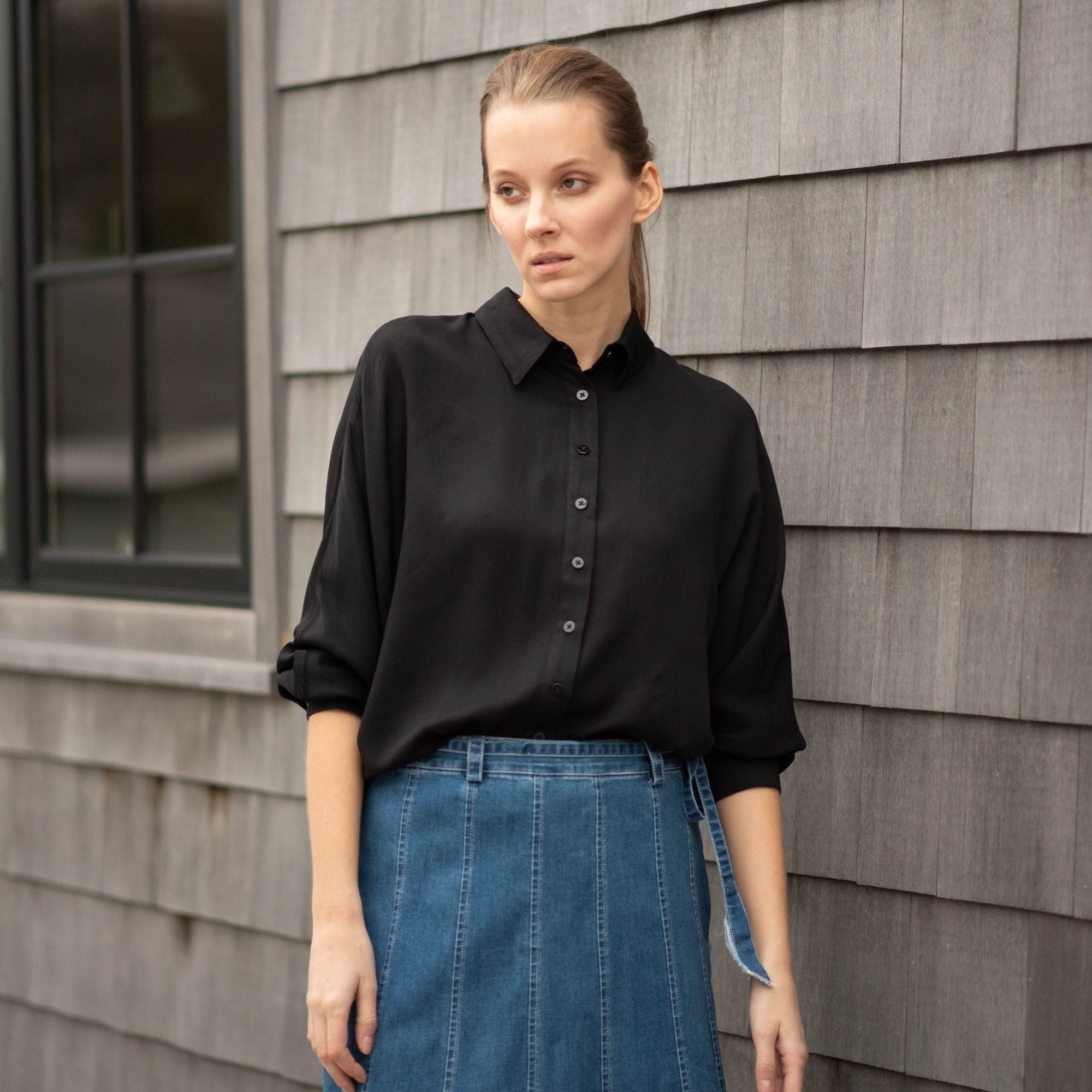 Button Blouse | Black [Final Sale]