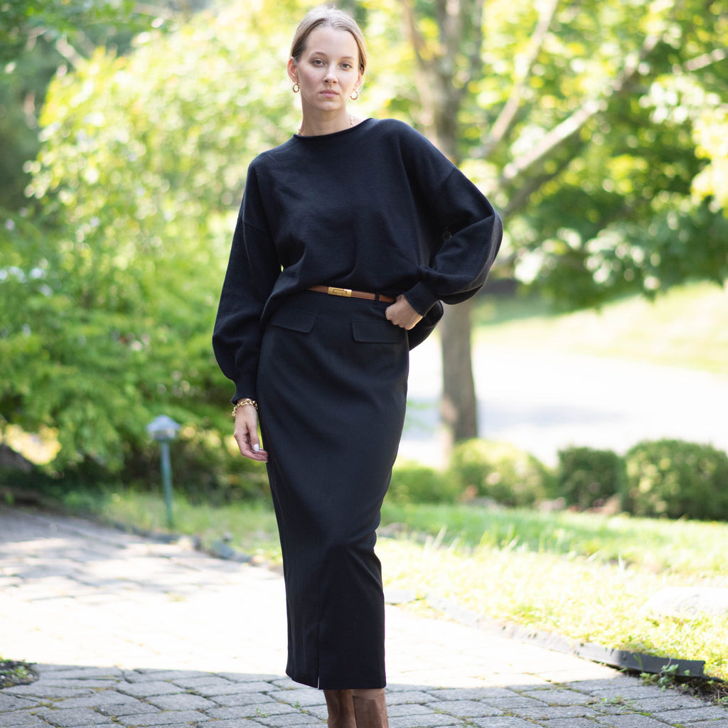 Tuxedo Skirt | Black [Final Sale]