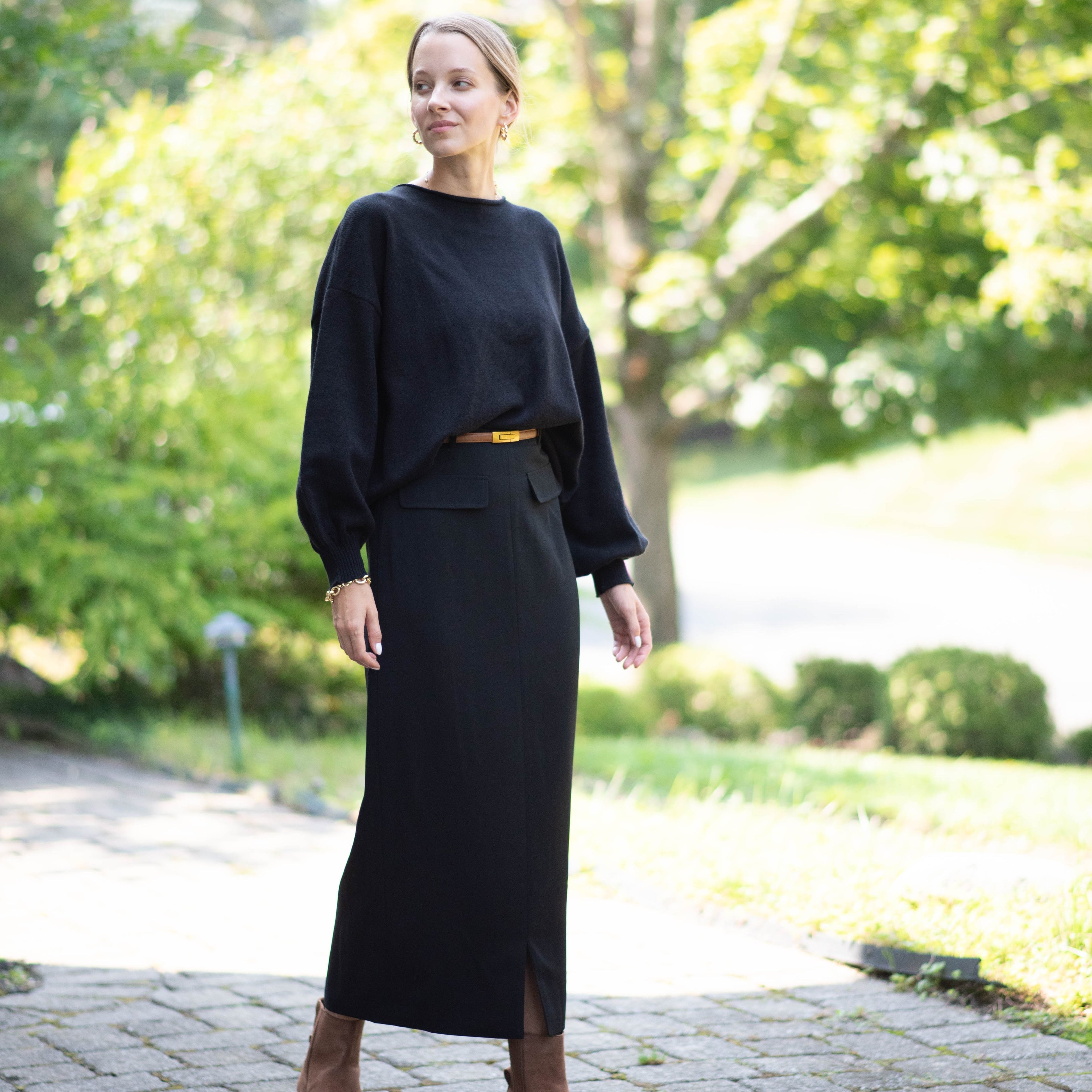 Tuxedo Skirt | Black [Final Sale]