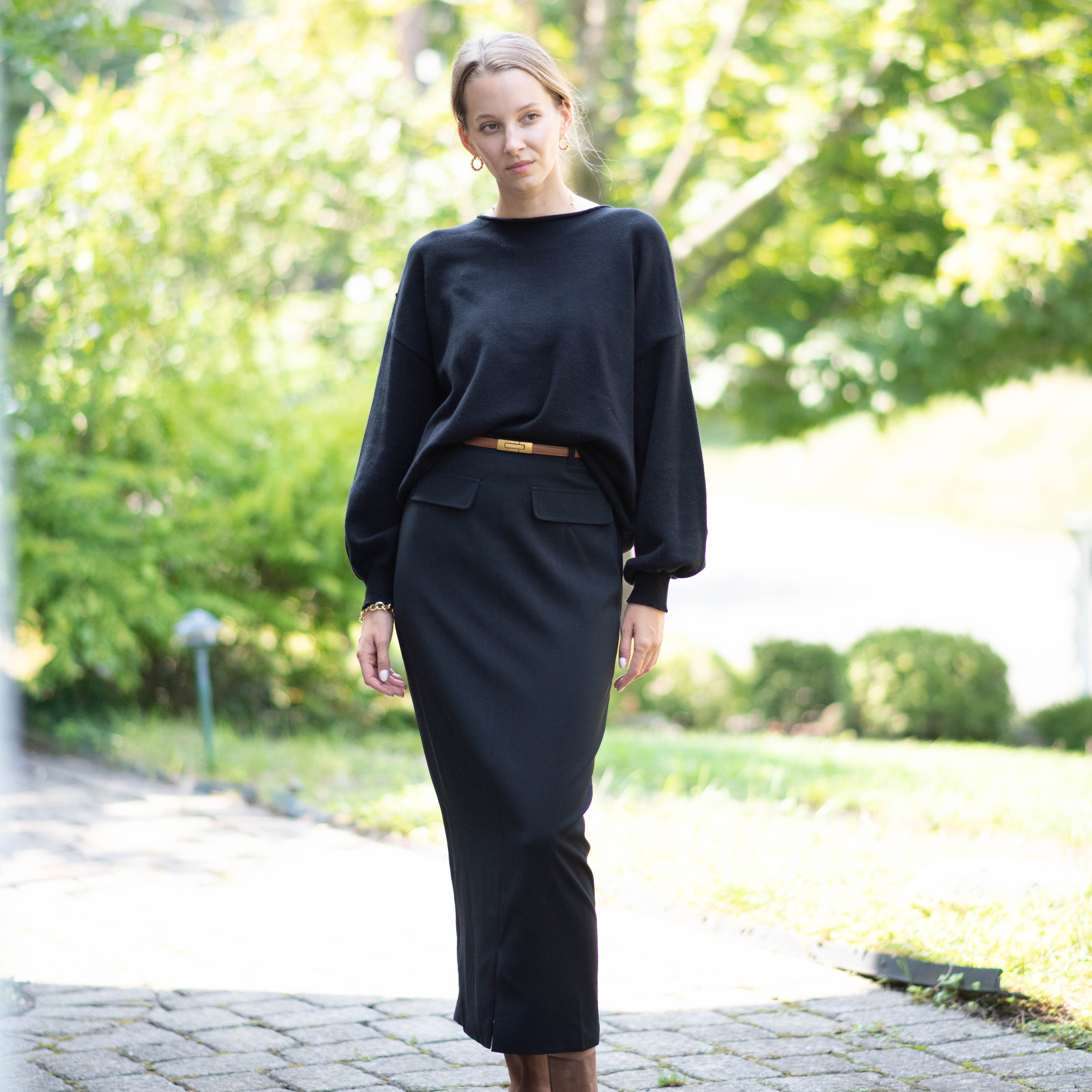 Tuxedo Skirt | Black [Final Sale]