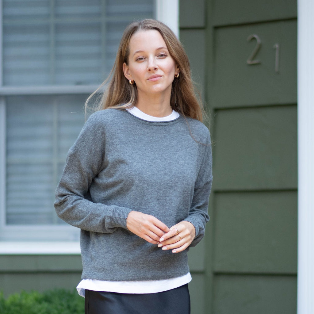 Wooly Crewneck Sweater | Gray