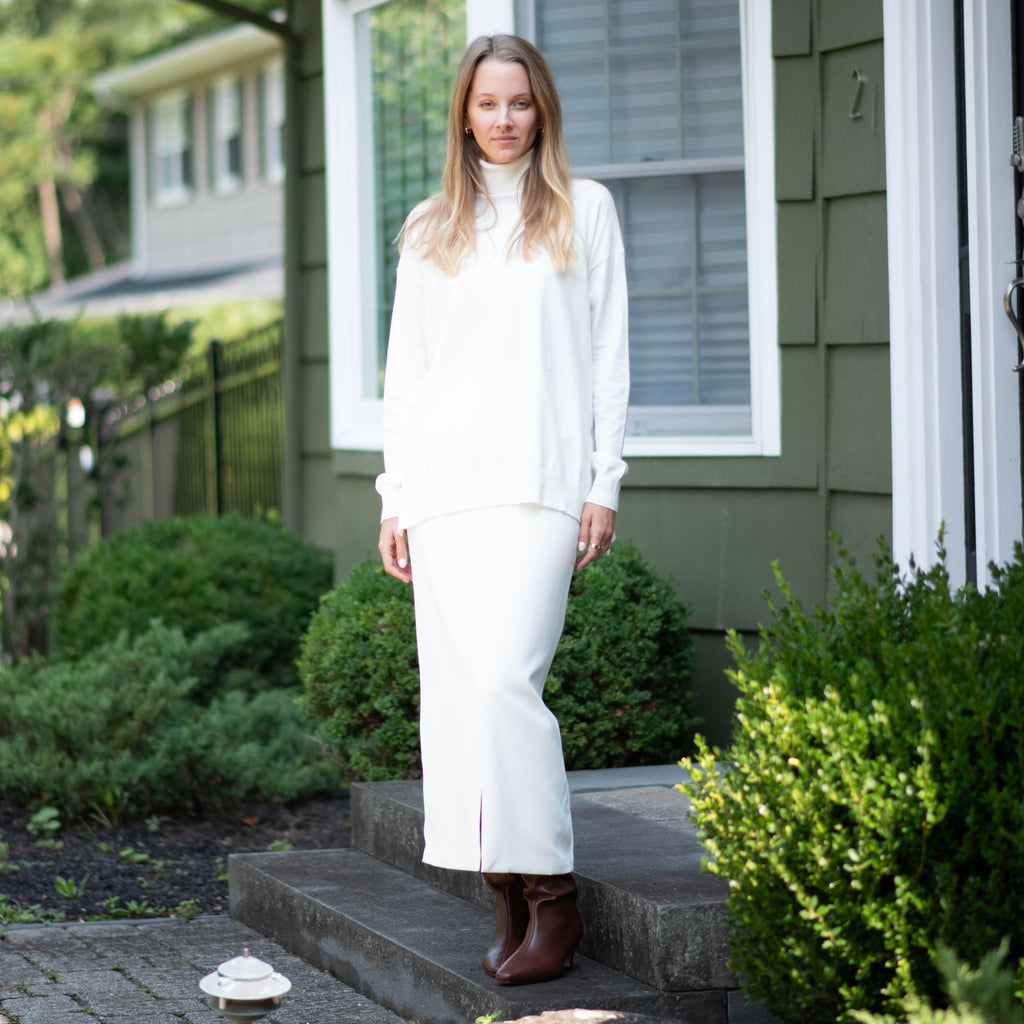 Tuxedo Skirt | White [Final Sale]