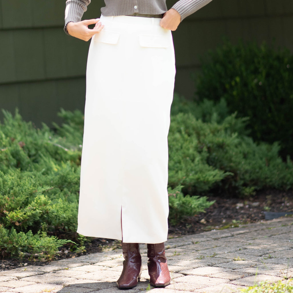 Tuxedo Skirt | White