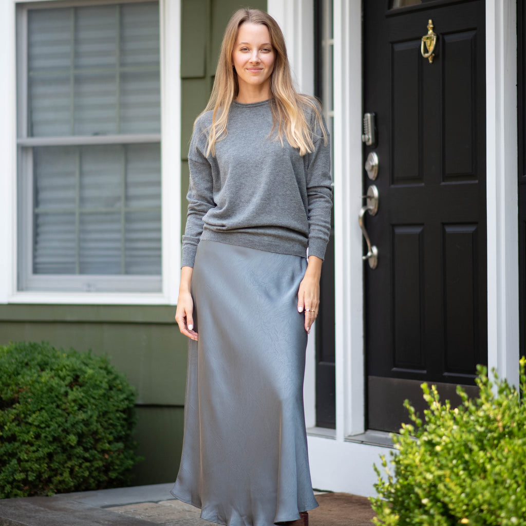 Crinkle Slip Skirt | Gray